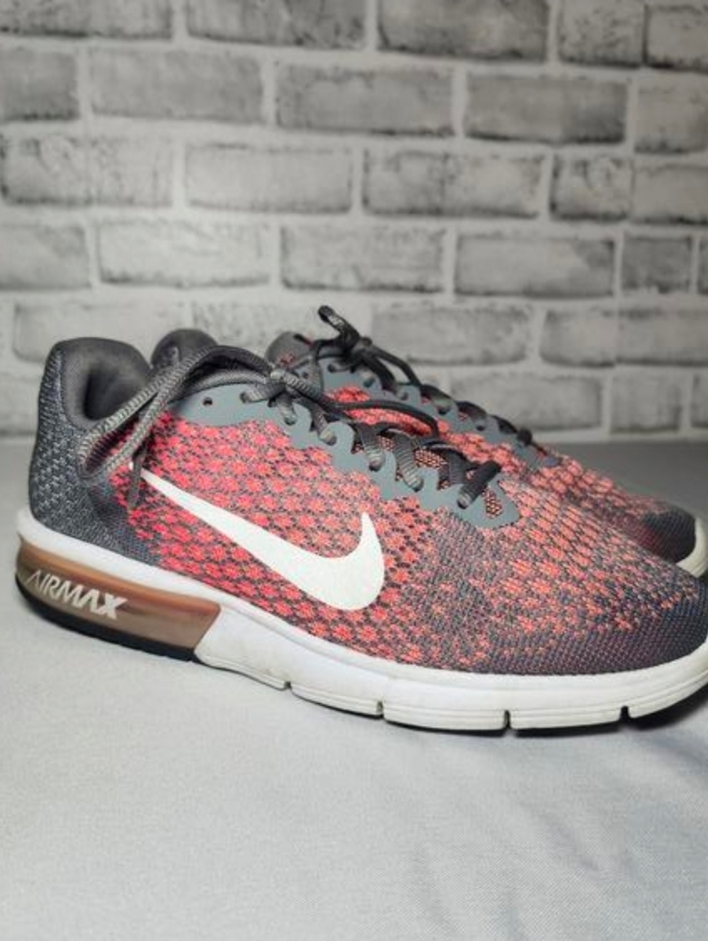 Nike Women's Air Max Sequent 2 Running Athletic Sneakers Gray RedSize 9.5